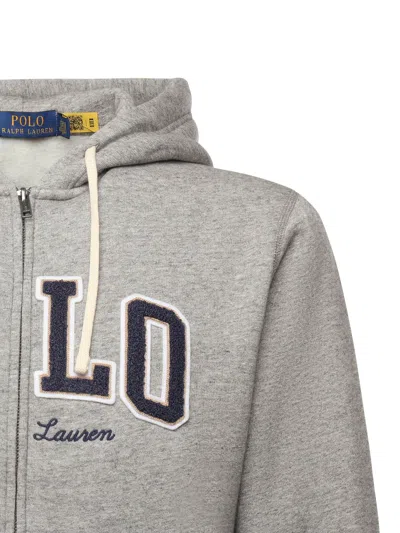 Ralph Lauren Zip-up Sweatshirt With Logo In Gray