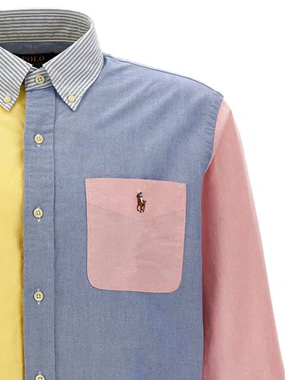 Ralph Lauren Patchwork Shirt With Logo Embroidery In Multi