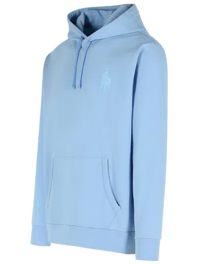 Ralph Lauren Big Pony Loopback Fleece Hoodie In Blue