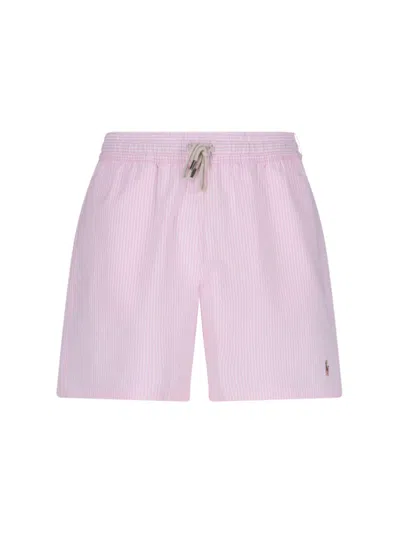 Ralph Lauren Striped Swim Shorts In Animal Print