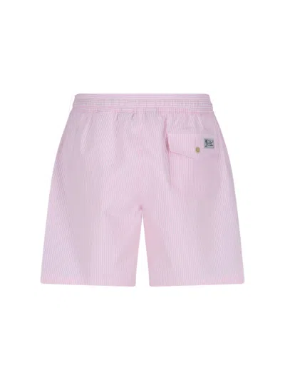 Ralph Lauren Striped Swim Shorts In Animal Print