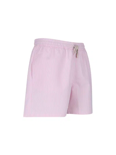 Ralph Lauren Striped Swim Shorts In Animal Print