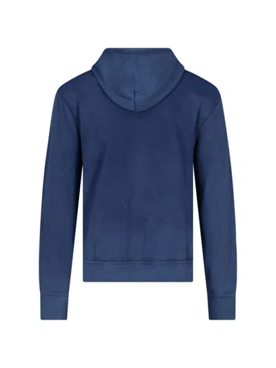 Ralph Lauren Logo Zip Hoodie In Blue
