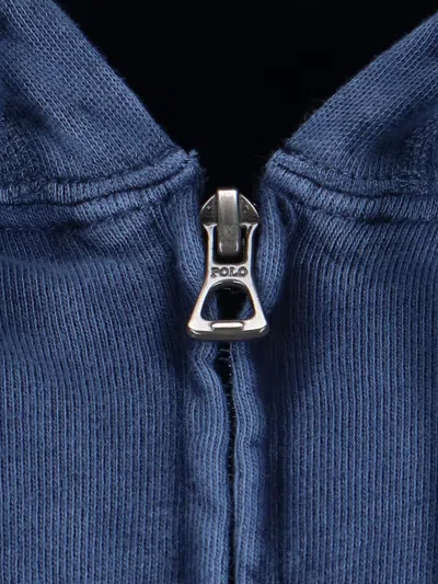 Ralph Lauren Logo Zip Hoodie In Blue
