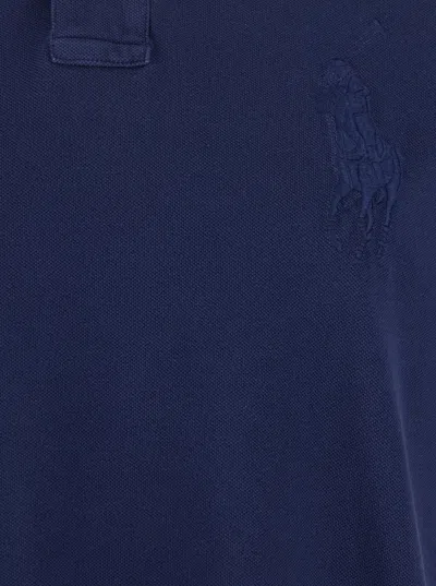 Ralph Lauren Blue Polo Shirt With Large Pony Detail On The Front In Cotton Piquet Man In Blue