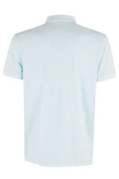 Ralph Lauren Custom Slim Mineral-dyed Polo Shirt In Blue