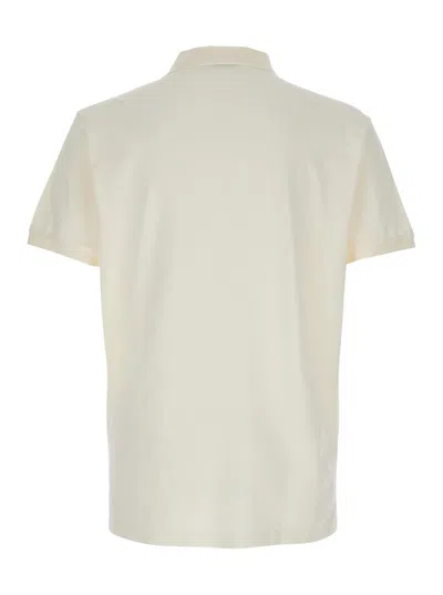 Ralph Lauren Custom Slim Fit White Polo Shirt With Large Pony Detail On The Front In Cotton Piquet Man In Gray