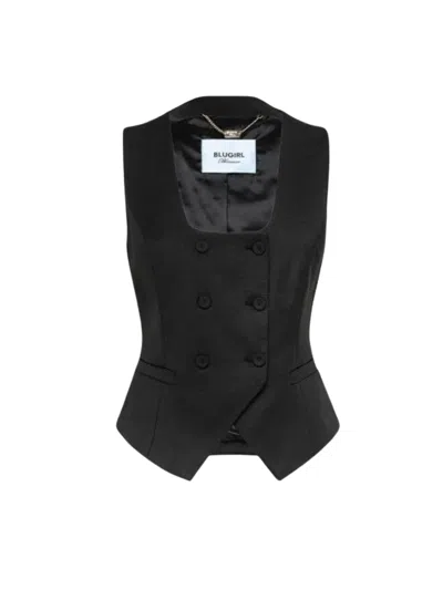 Blugirl Cool Wool Vest In Black