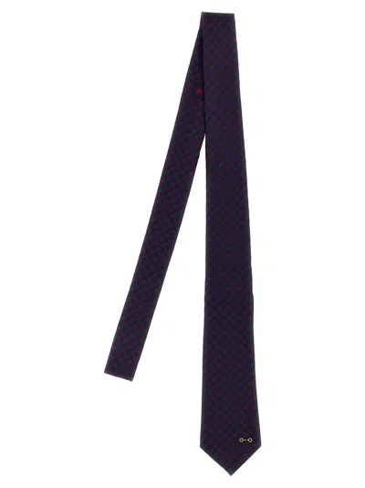 Gucci Mono Morset Tie In Blue