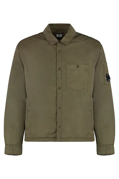 C.p. Company Nylon Overshirt In Green