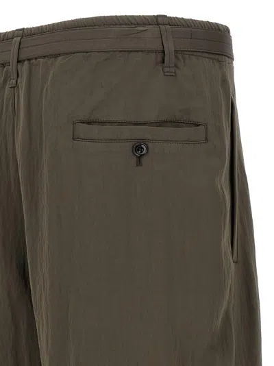 Lemaire Men Relaxed Pants With Belt In Green