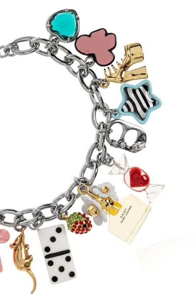 Marc Jacobs The Sticker Charm Statement Bracelet In Silver