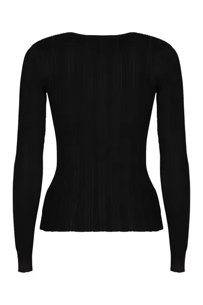 Self-portrait Sweater With Lace In Black