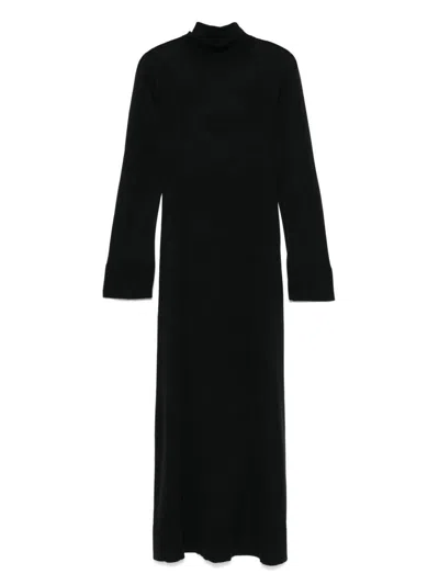 Totême Toteme Twist Long Sleeve Dress In Black