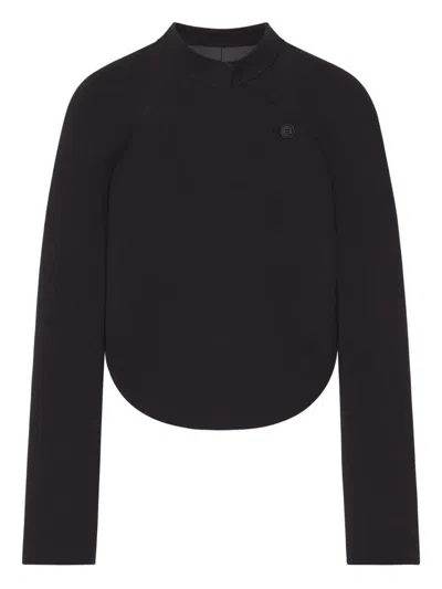 Courrèges Heritage Crepe Cropped Blazer Jacket In Black