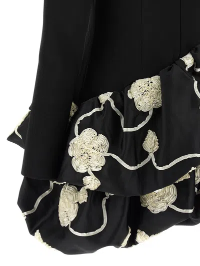 Rotate Birger Christensen Rotate Birgerchristensen 3d Flower Bubble Dress In Black