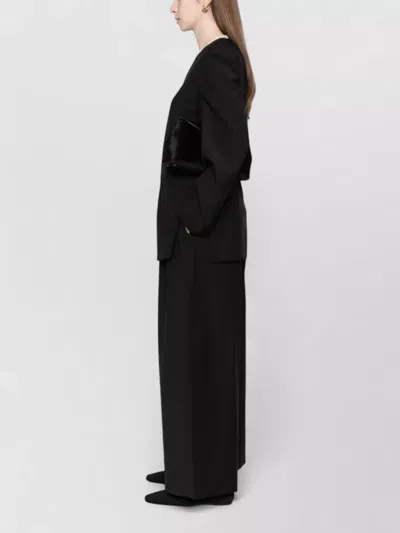 Totême Relaxed Fit Wool Trousers Drawstring In Black