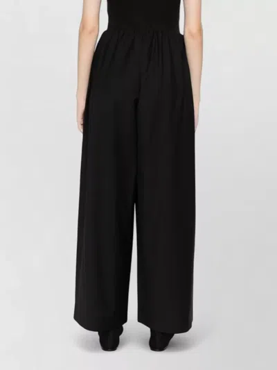 Totême Relaxed Fit Wool Trousers Drawstring In Black