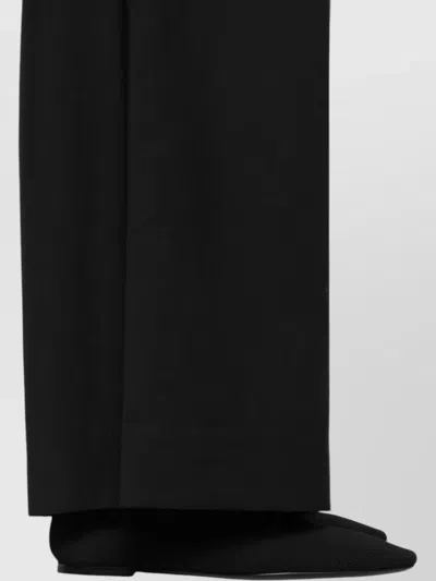 Totême Relaxed Fit Wool Trousers Drawstring In Black