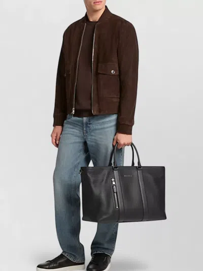 Michael Kors Hudson Pebbled Leather Tote Bag In Black