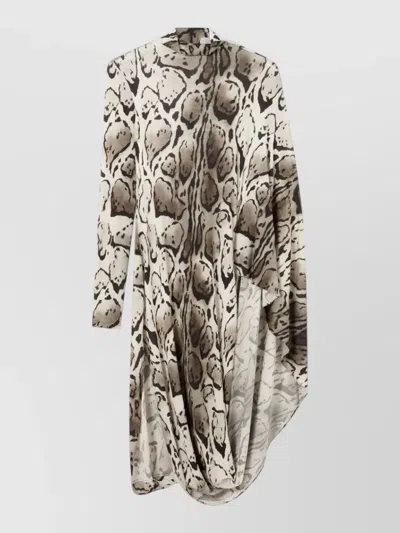 Stella Mccartney Leopard Print Pleated Midi Dress In Brown