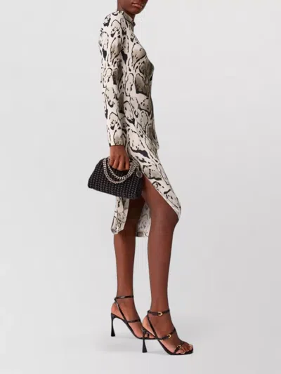 Stella Mccartney Leopard Print Pleated Midi Dress In Brown