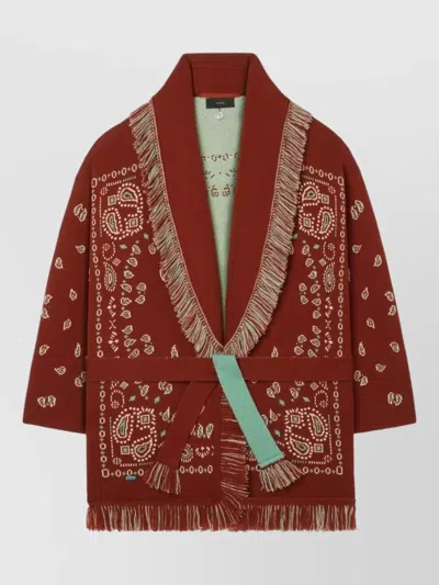 Alanui Bandana Jacquard Cashmere Cardigan In Multi