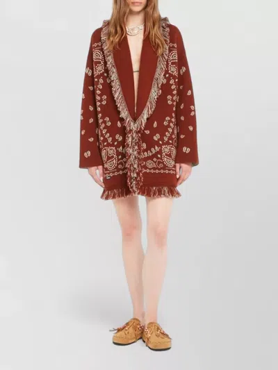 Alanui Bandana Jacquard Cashmere Cardigan In Multi