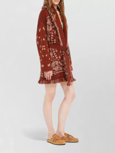 Alanui Bandana Jacquard Cashmere Cardigan In Multi