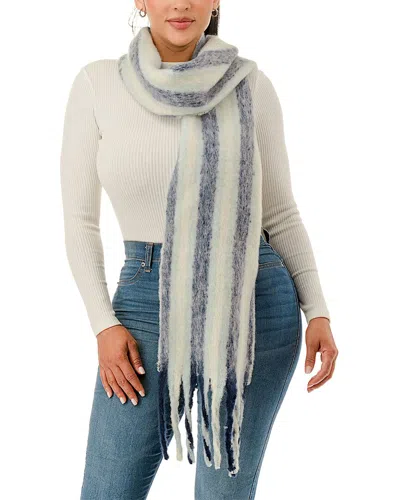 Marcus Adler Stripe Woven Fringe Scarf In Brown