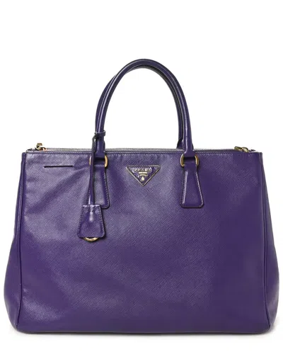 Prada Viola Saffiano Leather Large Galleria Double Zip Tote (authentic Pre-  Loved) In Purple