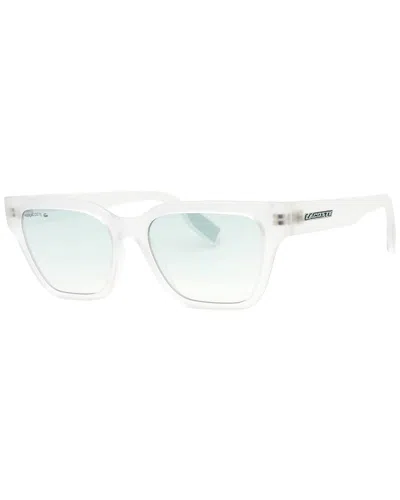 Lacoste Blue Rectangular Ladies Sunglasses L6002s 970 53 In White