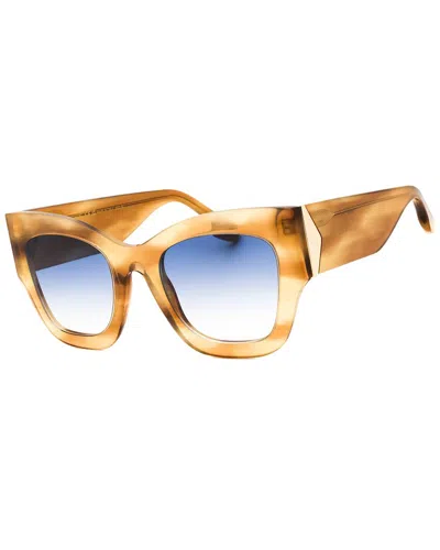 Victoria Beckham Plaque Butterfly Sunglasses, 51mm In Brown