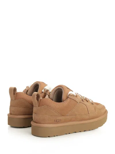 Ugg Suede And Mesh Sneakers With Trekking Laces In Brown