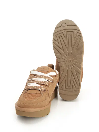 Ugg Suede And Mesh Sneakers With Trekking Laces In Brown