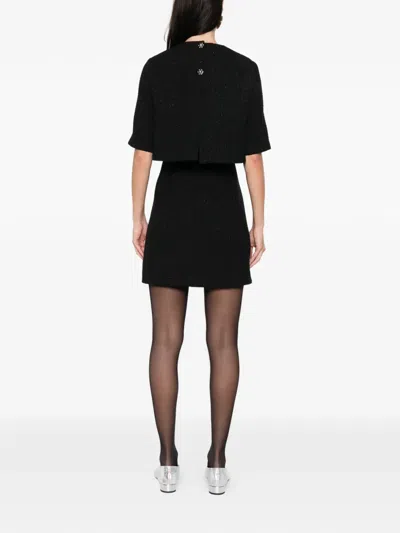 Maje Buttoned Mini Dress In Black