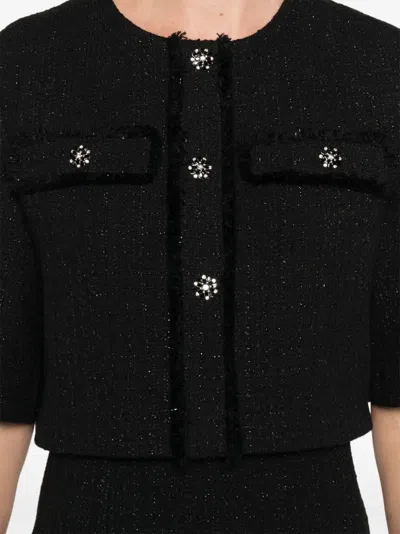 Maje Buttoned Mini Dress In Black