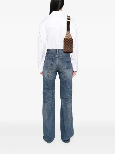 Pre-owned Louis Vuitton 2004 Damier Ebene Geronimos Crossbody Bag In Brown