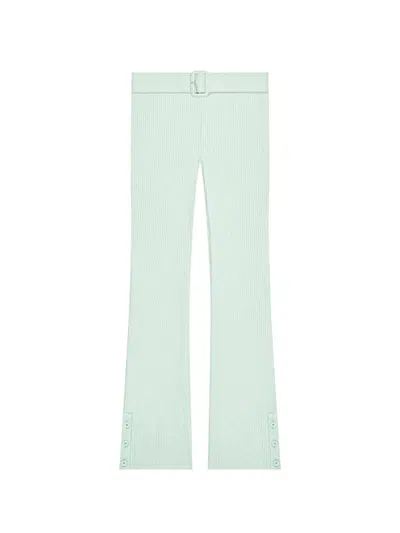 Courrèges Belted Ribbed-knit Trousers In Brown