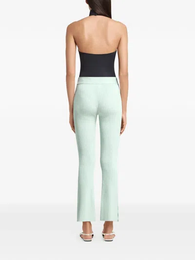 Courrèges Belted Ribbed-knit Trousers In Brown