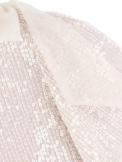 Needle & Thread Paloma Sequin Ruffled Dress In Neutral