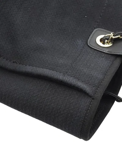 Pre-owned Chanel 2021-2025 Small Canvas Deauville Tote Bag In Black