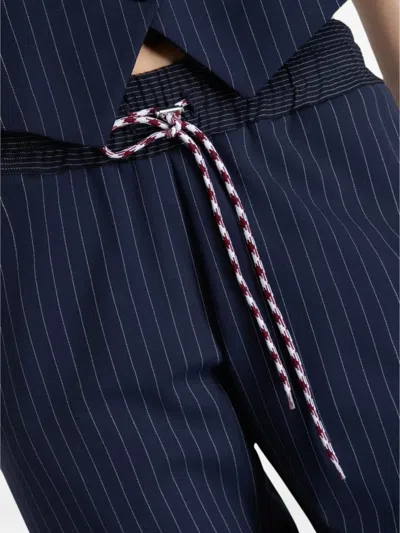 Gaëlle Pinstripe Drawstring Trousers In Blue