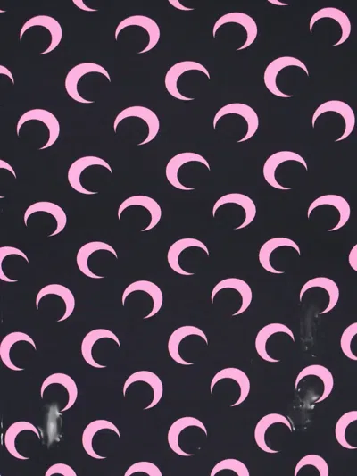 Marine Serre Mid-length Skirt With Elastic Waistband And Print In Black