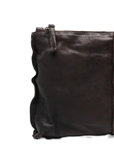 Sommet Ruffled Leather Crossbody In Brown