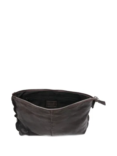 Sommet Ruffled Leather Crossbody In Brown