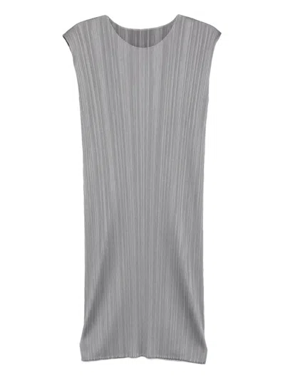 Issey Miyake Pleated Sleeveless Midi Dress In Multi