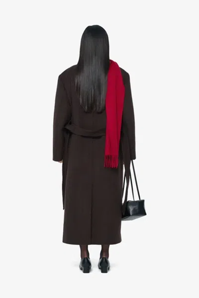 Amomento Belt-detail Single Breasted Coat In Black