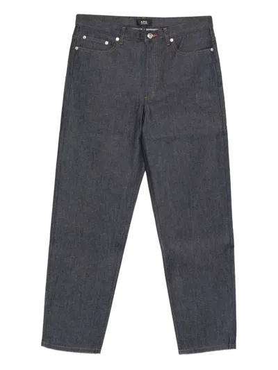 Apc Cotton Denim Trousers In Gray