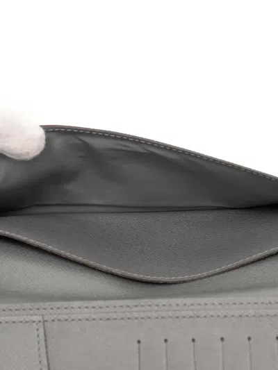 Pre-owned Louis Vuitton 2015 Taiga Brazza Wallet Long Wallets In Gray